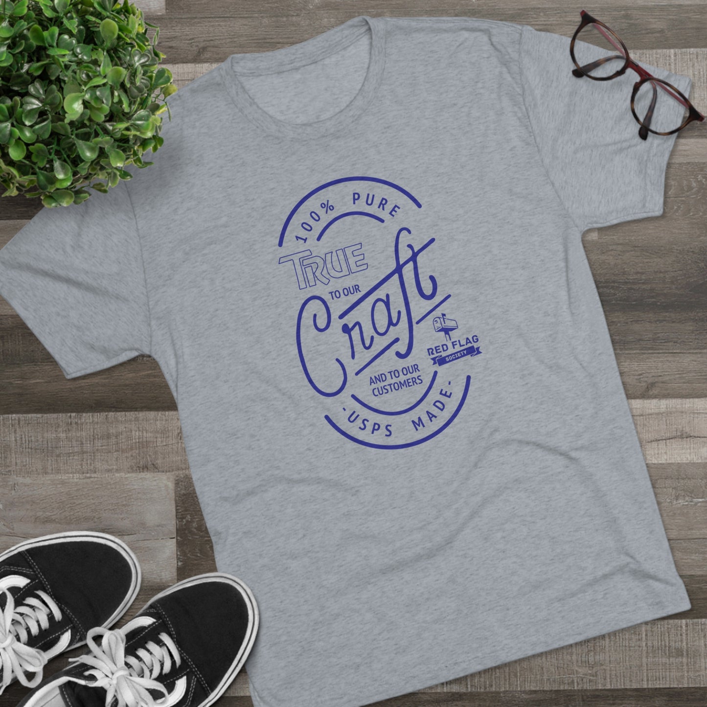 "True in Blue" - Camiseta con cuello redondo de tres mezclas